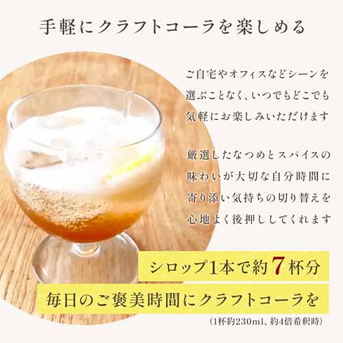 クラフトコーラ＆薬膳チャイシロップ なつめいろの商品画像