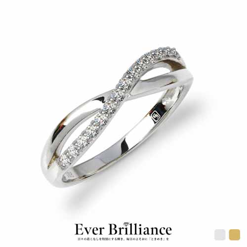 EVER BRILLIANCE クロスデザイン ハーフ エタニティリングに関する画像